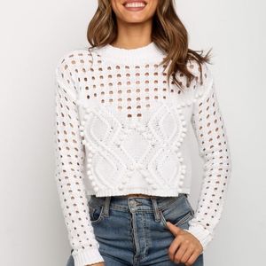 Petal and Pup Temaire Knit White Sweater